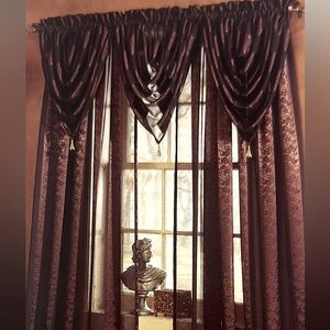 NEW Set of Elegant Plum Croscill Roselyn Panel Drapes -New in package!